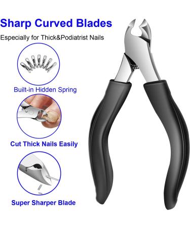 Professional Toenail Nail Clippers Super Sharp Nail Clippers for Thick & Ingrown Strong Toenails Stainless Steel Pedicure Foot Care Nail Clippers Set of 9 Nail Scissors with Nail File - Buy Online on GoSupps.com