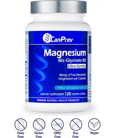CanPrev Magnesium Biglycinate Chelated 80 mg - 120 Capsules | Muscle & Bone Health, Cramp Relief | 3rd Party Tested | Made in Canada - Buy Online on GoSupps.com