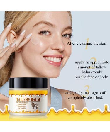 Buy Grass Fed Organic Tallow & Honey Balm - All-Purpose Natural Skin Care Moisturizer (2pcs - Buy Online on GoSupps.com