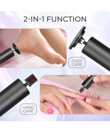 Arofaue Electric Callus Remover Kit USB Rechargeable Electric Foot File 2 in 1 Foot Scrubber Dead Skin 6 Gears Electric Nail Buffer Set for Daily Care Grinder Nail Polish Men & Women Black Electric Callus Remover Kit Black - Buy Online on GoSupps.com