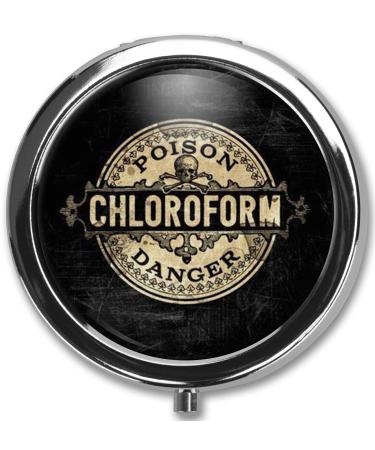 Chloroform Pill Box Pill Case Pill Box Holder Trinket Stash Box Arsenic Vintage Style Medicine Vitamin Pill Organizer Case Black