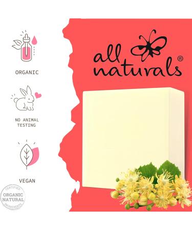 All Naturals Soap 100% Natural Organic & Vegan with Soothing Rosehip Shea Butter Beautiful Essential Oils for Sensitive Skin 100g (Linden Blossom) - Buy Online on GoSupps.com