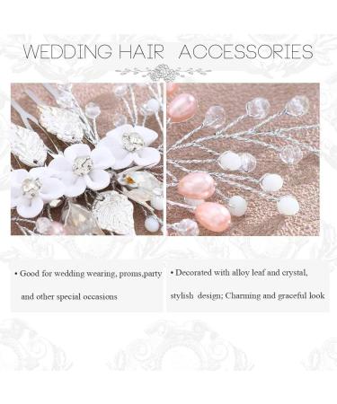 Vatocu Flower Bride Wedding Hair Comb Pearl Headpieces Silver Crystal Bridal Hair Accessories for Women and Girls - Buy Online on GoSupps.com
