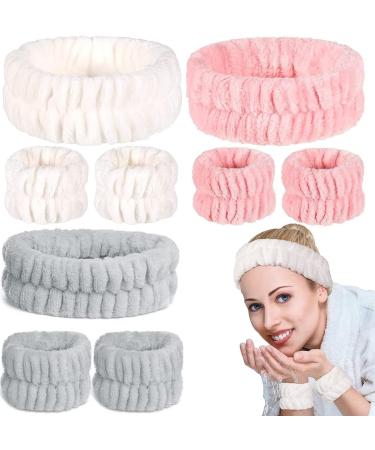 9 Pieces Spa Headband Wrist Washband Set Soft Microfiber Facial Makeup Headbands Wrist Wash Band Absorbent Wristbands Sweatband Face Band for Makeup Bath Women Girls - Buy Online on GoSupps.com