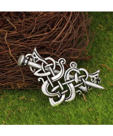 2 Pcs Viking Celtic Knot Hair Clips - Alloy Hair Sticks for Women & Girls - Silver Long Hair Accessories - Buy Online on GoSupps.com