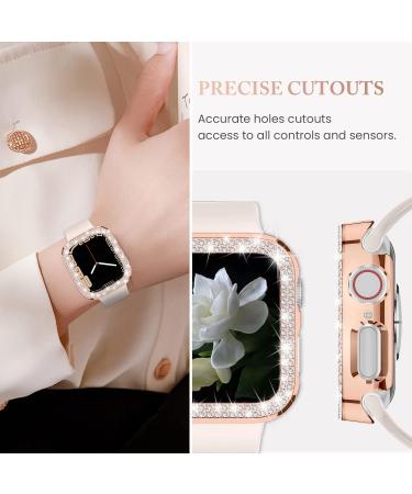 4 Pack Goton for Apple Watch Series 6 5 4 SE 40mm Bumper Bling Case Women Glitter Diamond Rhinestone Protector Cover for iWatch Accessories 40mm Clear Silver Black Rose Gold Clear+Silver+Black+Rose Gold(No Glass) 40mm - Buy Online on GoSupps.com