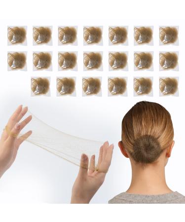 PROUSKY 20 Pcs Hair Nets Hair Bun Holder Hairnets for Bun Hair Nets Invisible Elastic Edge Mesh Ballet Bun Net Holder for Women Girls Dance Nurse Wig Fixing Hair (Blonde)