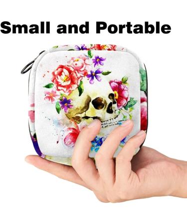 Buy Women's Binding-Up Bags | White Skull Bones Portable Menstrual Pad Holders | Stylish Storage for Tampons & Bandages - Buy Online on GoSupps.com