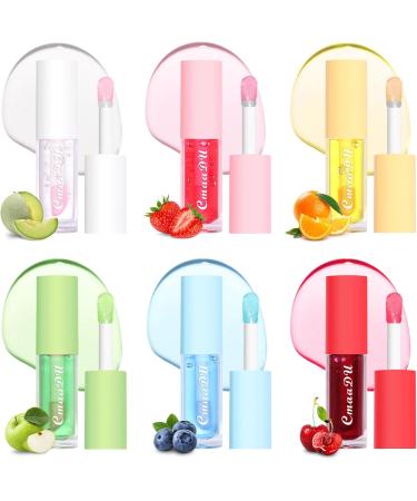 Boloshine Lip Glow Oil 6 pieces tinted lip oil fruit flavored lip gloss long lasting lip plumper oil moisturizing lips care lip oil makeup for women - Buy Online on GoSupps.com