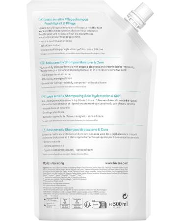 Lavera Refill Bag Basis Sensitiv Shampoo - Moisture & Care | Vegan Natural Cosmetics | Silicone-Free | 500 ml - Buy Online on GoSupps.com