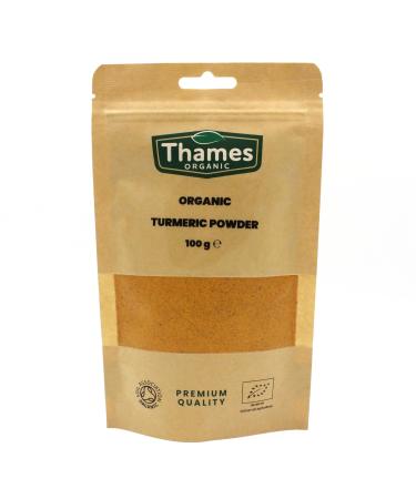 Organic Turmeric Powder - 100% Pure & Natural No Additives No Preservatives Raw Vegan GMO-Free Certified Organic - Versatile Spice for Cooking Baking - Thames Organic 100g 100 g (Pack of 1) - Buy Online on GoSupps.com