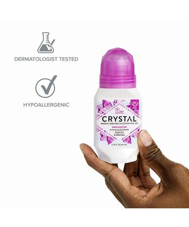 CRYSTAL Unscented Mineral Deodorant Roll-On - 24-Hour Odor Protection, Aluminum & Paraben Free, 2.25 FL OZ - Buy Online on GoSupps.com