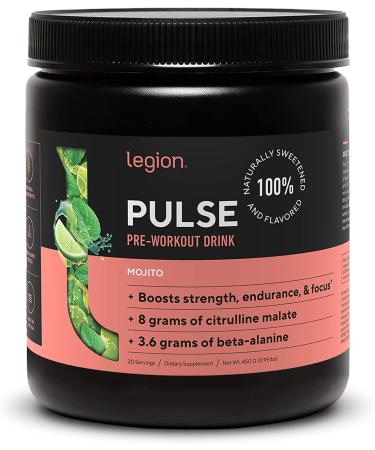 Legion Athletics Pulse Pre Workout Drink - 20 Servings - Mojito - 0.99 LBS