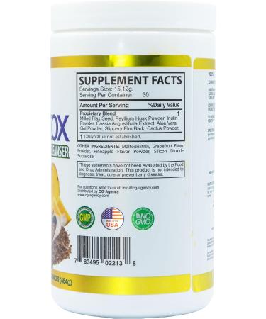 GuzHealth Colon Cleanser Fiber Detox - 30-Day Supply for Toxin Elimination & Constipation Relief with Measuring Scoop - Buy Online on GoSupps.com