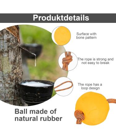 Dog Balls with Cord - 3 Pack Natural Rubber Play Balls for Large & Small Dogs | Soft Elastic Perfect for Catch & Fetch - Buy Online on GoSupps.com