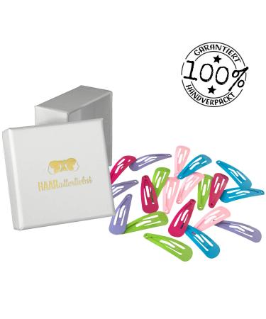 HAARallerliebst Mini Hair Clips - Colorful 3 cm Clips (20 pcs) & White Storage Box | International Shipping - Buy Online on GoSupps.com