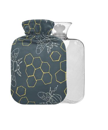 Honeycomb Hot Water Bottle with Cover 1L Small Hot Water Bag for Pain Relief Bed Hand and Feet BPA Free