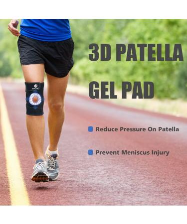 MAYKI Adjustable Knee Support Brace for Men/Women with Patella Gel Pad - Anti-Slip Knee Brace for Arthritis & Ligament Damage - One Size, Dark Black - Buy Online on GoSupps.com
