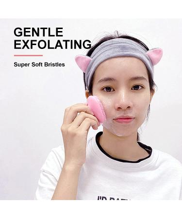 2pcs Silicone Face Scrubber Exfoliator Brushes - Gentle Manual Facial Cleansing Pads for All Skin Types - Exfoliate and Massage Pores - Black and White - Buy Online on GoSupps.com