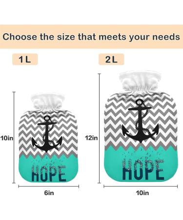 Buy Naanle Nautical Anchor Hot Water Bottle - 1L Transparent Heating & Cooling Therapy for Pain Relief | Warm Hands & Feet - Buy Online on GoSupps.com