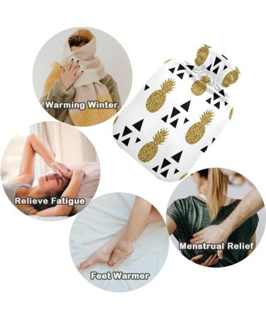 Naanle Triangle Pineapple Water Bottle - 1L Transparent Hot Water Bottle for Heat Therapy & Pain Relief | Ideal for Bed & Hand Warmers - Buy Online on GoSupps.com