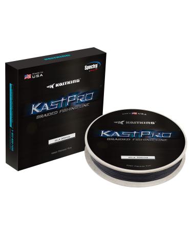 KastKing KastPro Braided Fishing Line - Spectra Super Line - Made in The USA - Zero Stretch Braid - Thin Diameter - On Biodegradable BioSpool! - Aggressive Weave - Incredible Abrasion Resistance! Black Out 150 Yds -20LB -0.008"