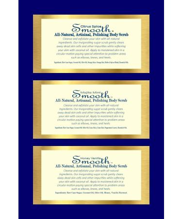 Aureate Luxury Skincare Full-Sized Luxury Scent Trios SMOOTH Polishing Luxury Body Scrub All-Natural Small-Batched Handmade Artisanal Exfoliating Skin-Smoothing All-Purpose Scrub - Buy Online on GoSupps.com