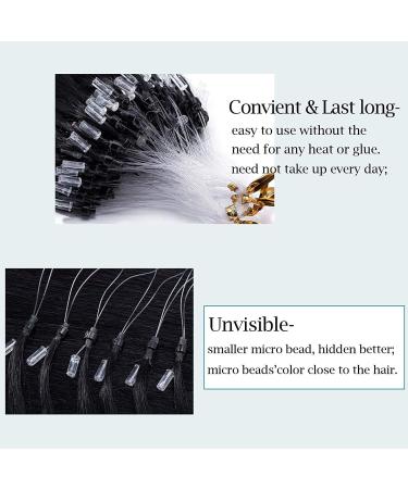 22 inches SEGO Micro Loop Human Hair Extensions 100 Strands #1 Jet Black 100% Real Remy Invisible Straight Micro Rings Beads (50g) - Buy Online on GoSupps.com