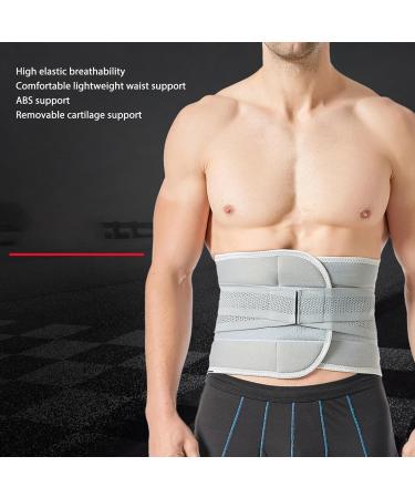 XL Gray Elastic Back Bandage - Adjustable & Breathable Lumbar Support for Lower Back Pain Relief | Ideal for Sports & Daily Use - International Shipping Available - Buy Online on GoSupps.com