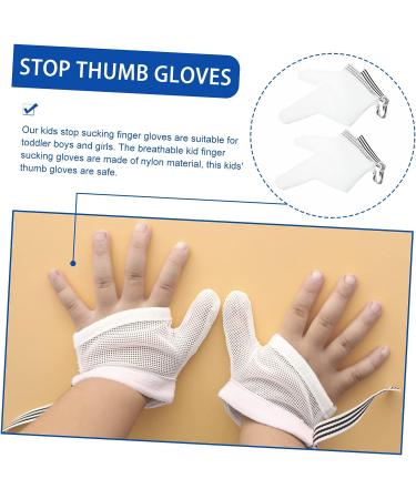 Alasum Anti-Eating Infant Mittens - Baby Thumb Protector Gloves | Orthotic Nylon Thumb | White | 1 Pair - Buy Online on GoSupps.com
