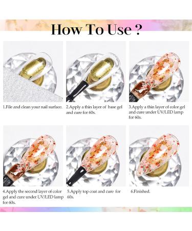 MEET ACROSS Flower Glitter Gel Nail Polish Set - 6 Pcs Diamond Sequins Jelly Gel Nail Polish Set for Nail Art Manicure - Buy Online on GoSupps.com