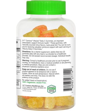 21st Century Vitajoy Daily C Gummies Orange 250mg 100 Count - Buy Online on GoSupps.com
