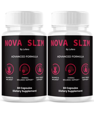 (2 Pack) Nova Slim Capsules NovaSlim Supplement Loss Support Wellness Formula Pills Premium Natural Ingredients Detox Suplemento Pastillas Booster Energy Healthy Digestion Sexy Slim Body (120 ct)