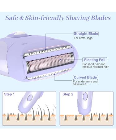 VINSENA 2 in 1 Cordless Epilator for Women - Hair Removal & Shaver Head, LED Light - Ideal for Underarms, Legs, Arms, Bikini - Buy Online on GoSupps.com