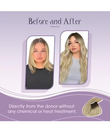 FSHINE Real Hair Tape Extensions - 10 Pieces 25g 50cm - Dark Brown to Ash Brown - Silky Straight Hair #2/18/25 & #2/18/22 - Buy Online on GoSupps.com