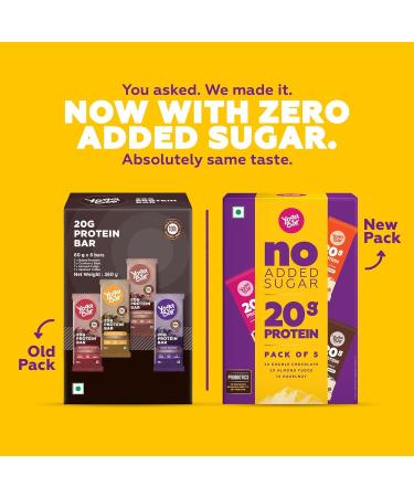 Buy Yoga.bar No Added Sugar Protein Bars - 20g Protein Probiotics & Fiber | High Energy Nutrition Bars | 5-Pack for International Shipping - Buy Online on GoSupps.com