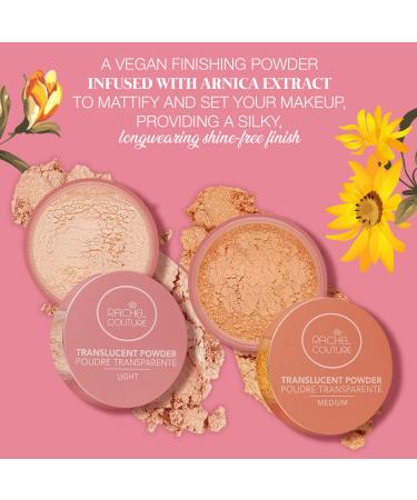Rachel Couture Translucent Finishing Powder - Shine-Free Matte Finish | Vegan & Cruelty-Free | Arnica Extract Infusion | 0.28 Oz (Light) - Buy Online on GoSupps.com
