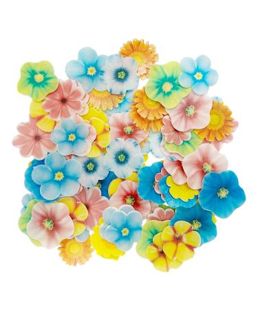 80 Pieces Cake Paper Flowers Decorative Flowers Floral Cake Decorations Mini Paper Flowers Dessert Paper Flower Decorations Suitable for Birthday Cake Wedding Cake.