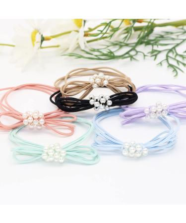 SWIHAITI 30Pcs Pearl Hair Ties Bracelets - Elastic Bands for Women Girls with Thick, Heavy, and Curly Hair - Buy Online on GoSupps.com