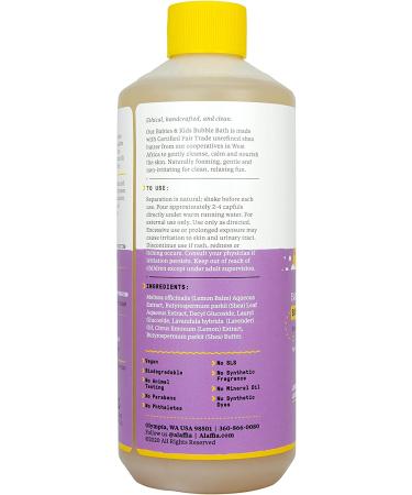 Alaffia Babies and Kids Bubble Bath - Gentle Plant-Based Formula, Paraben & Sulfate-Free, Vegan - Calming Lemon Lavender Scent - 16 Fl Oz - Buy Online on GoSupps.com