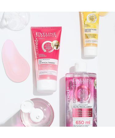 Eveline Cosmetics Facemed+ Hyaluronic Cleansing Gel 3-in-1 with D-Panthenol & Allantoin - Deep Moisturiser & Revitalising Cleansing for Sensitive Skin 150 ml - Buy Online on GoSupps.com