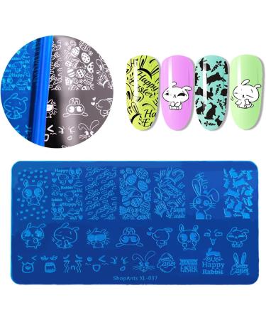 Easter Bunny Nail Art Stamping Plates - 4Pcs Stainless Steel Templates Kit for DIY Manicure Stencils - Buy Online on GoSupps.com