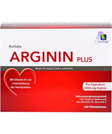Arginine plus vitamin B1+B6+B12+folic acid 240 film-coated tablets