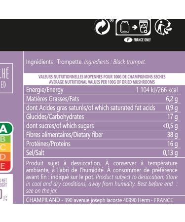 Champiland - Dried Death's Trumpet - Selected Wild Mushrooms - Exceptional Flavor - Rich in Protein - - Buy Online on GoSupps.com