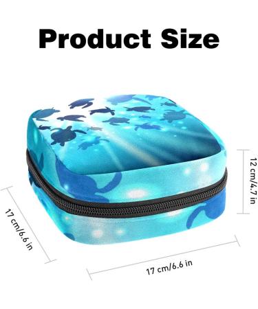 Women's Travel Storage Bag - Large Capacity Makeup & Menstrual Cup Organizer | Cute Turtles Design - Buy Online on GoSupps.com