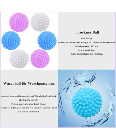 luckaide Dryer Balls Pack of 6 Washing Balls for Down Jackets Washing Ball for Washing Machine Dryer Ball Reusable Dryer Balls Tumble Dryer Ball for Home Clothes Cleaning - Buy Online on GoSupps.com