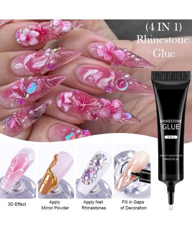 Hogvinnatil Rhinestone Nail Glue - 15ml Rhinestone Glue - Beauty Supplies Care Nail Polish Party Wedding Spa Salon Holiday Summer Creations Wedding Vacation Home - Buy Online on GoSupps.com