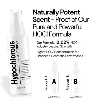 BodyJ4You Hypochlorous Acid Spray for Face Cleaner - HOCL Facial Toner Acne Sensitive Skin - HOCL Molecule Spray Topical Skin Redness Relief Breakouts - Piercing Aftercare Solution Fine Mist - 4 Fl Oz 4 Fl Oz (Pack of 1) - Buy Online on GoSupps.com