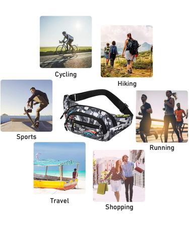 Kaiaiwluo Camo Waterproof Belt Bag | Nylon Hip Pocket for Men & Kids | Ideal for Running Hiking & Sports - 13.65 x 4.68 inches - Buy Online on GoSupps.com