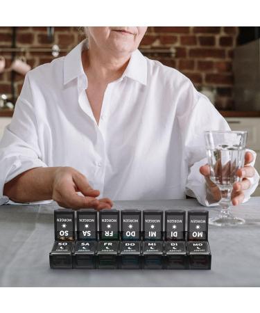 OPRET 7-Day Tablet Box | German Pill Organizer with 14 Compartments - Removable Dose & Evening Compartments | Weekly Medication Storage - Buy Online on GoSupps.com